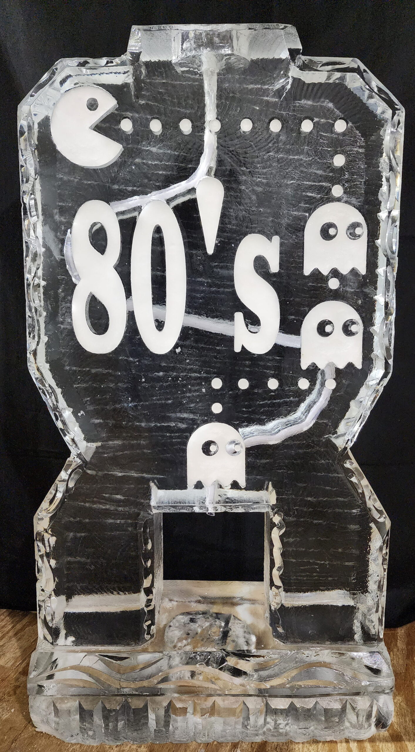 80's themed custom ice sculpture