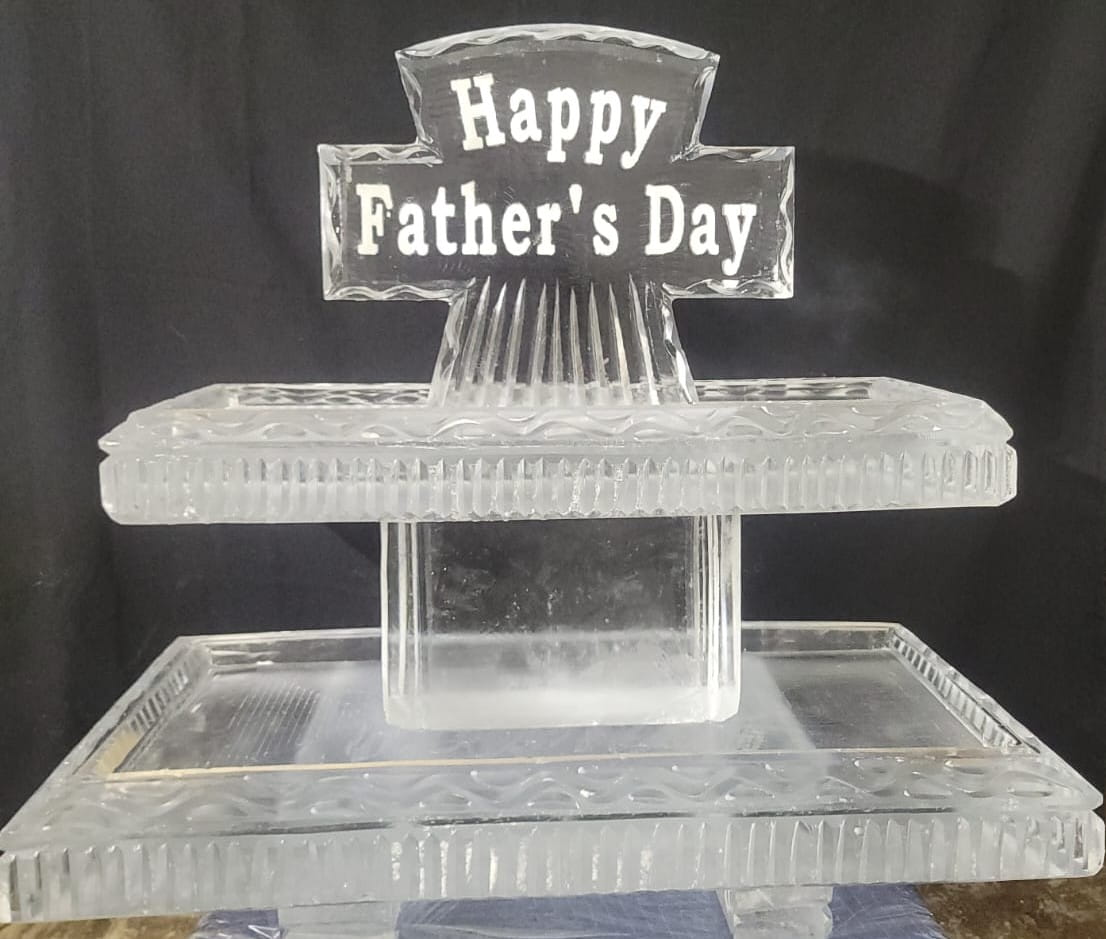 Ice Matters Two Tier Tray with Snowfilled Happy Father's Day Topper