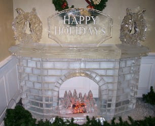 Happy Birthday castle ice sculpture