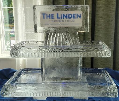 The Linden branded ice sculpture display