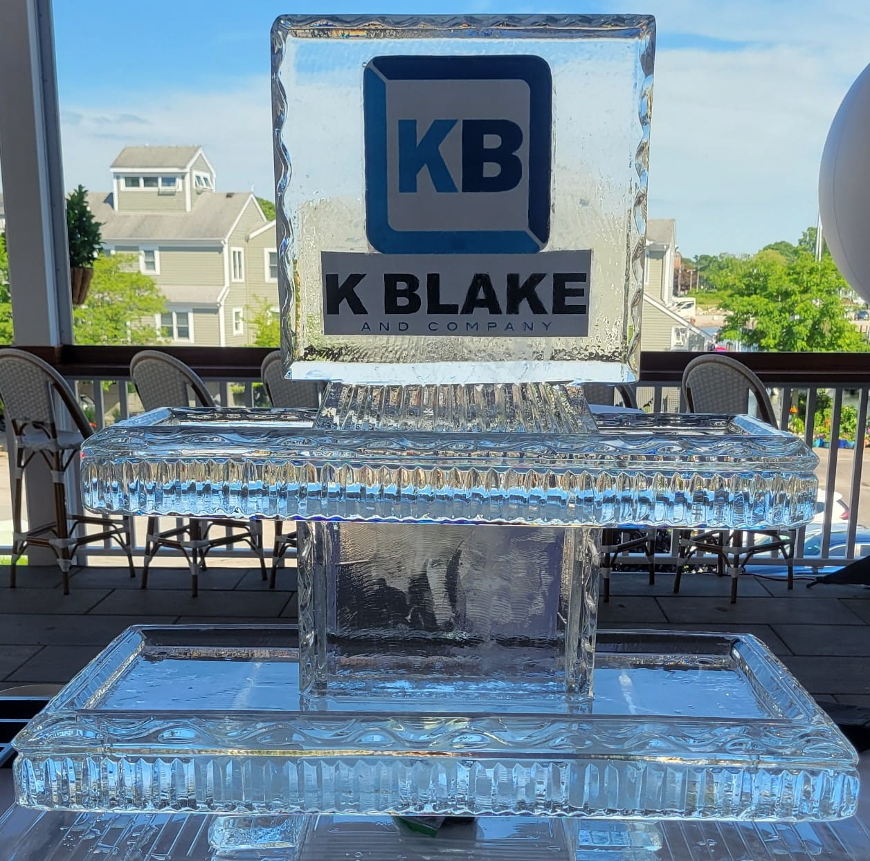 KB Blake branded corporate ice sculpture