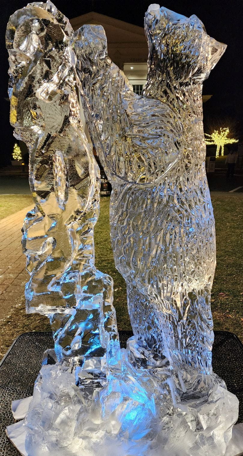 Standing bear ice sculpture