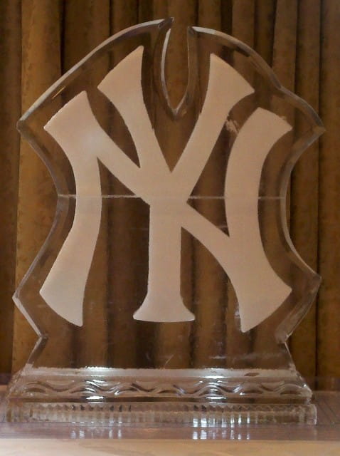 New York Yankees logo ice sculpture