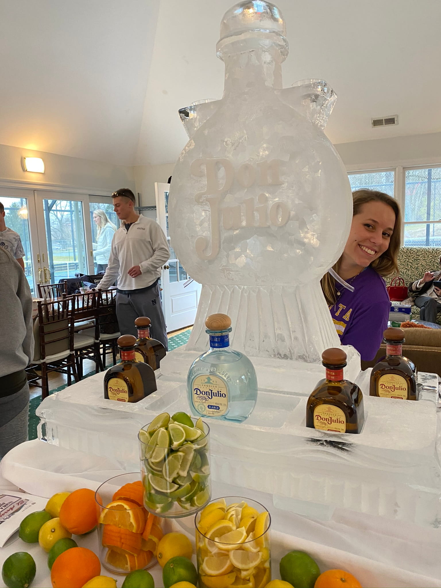 Personalized ice sculpture with event guest