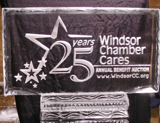 Windsor Chamber 25 Years anniversary ice sculpture