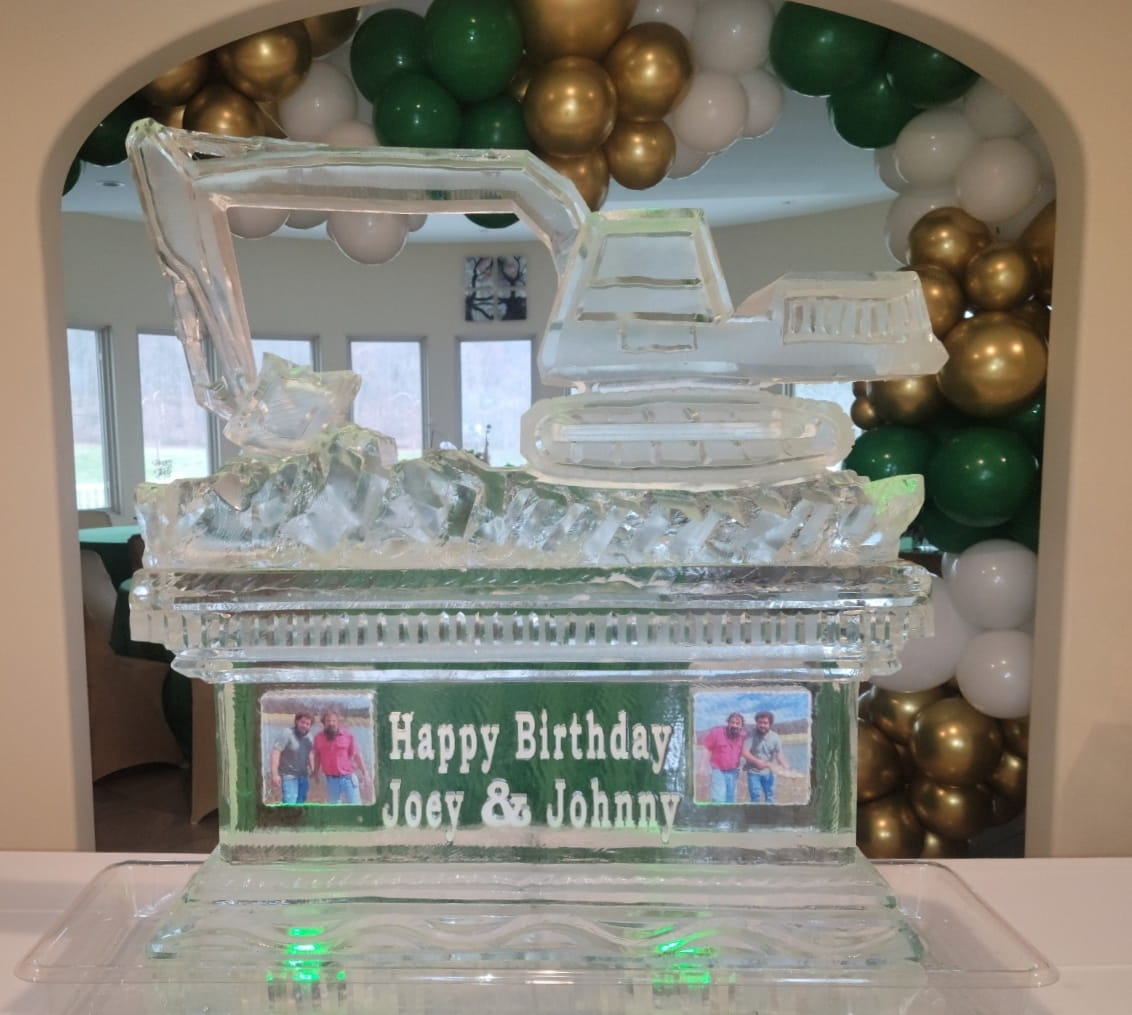 Happy Birthday gift box ice sculpture