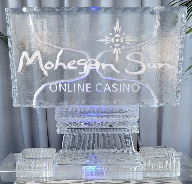 Mohegan Sun Online Casino engraved ice sculpture