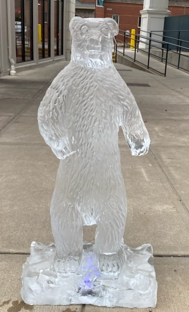Polar bear ice sculpture