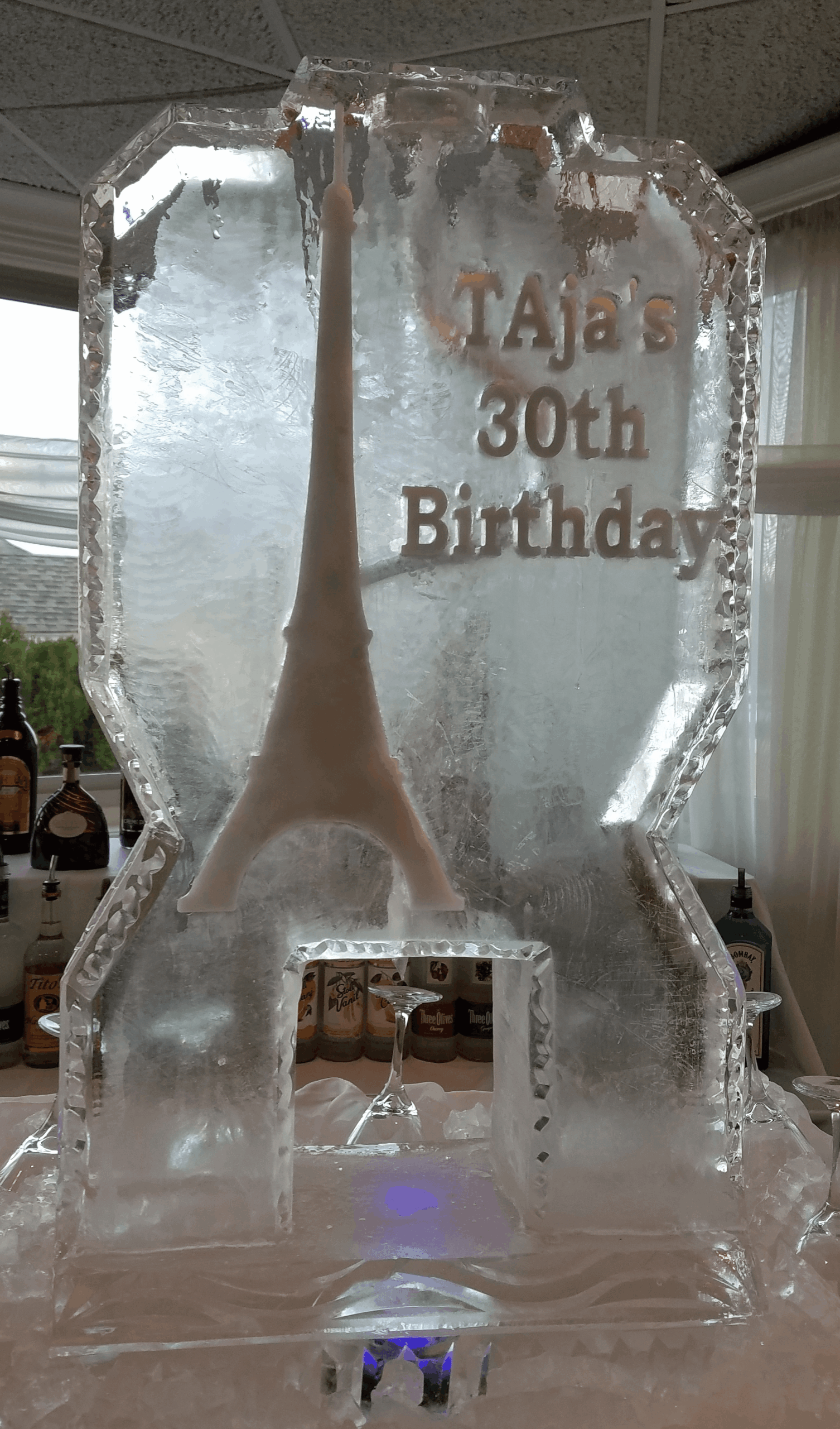 30th birthday custom ice sculpture centerpiece