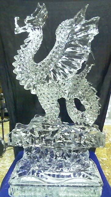 Dragon ice sculpture centerpiece