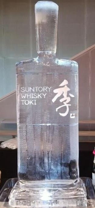 Suntory Whisky Toki custom engraved bottle ice carving