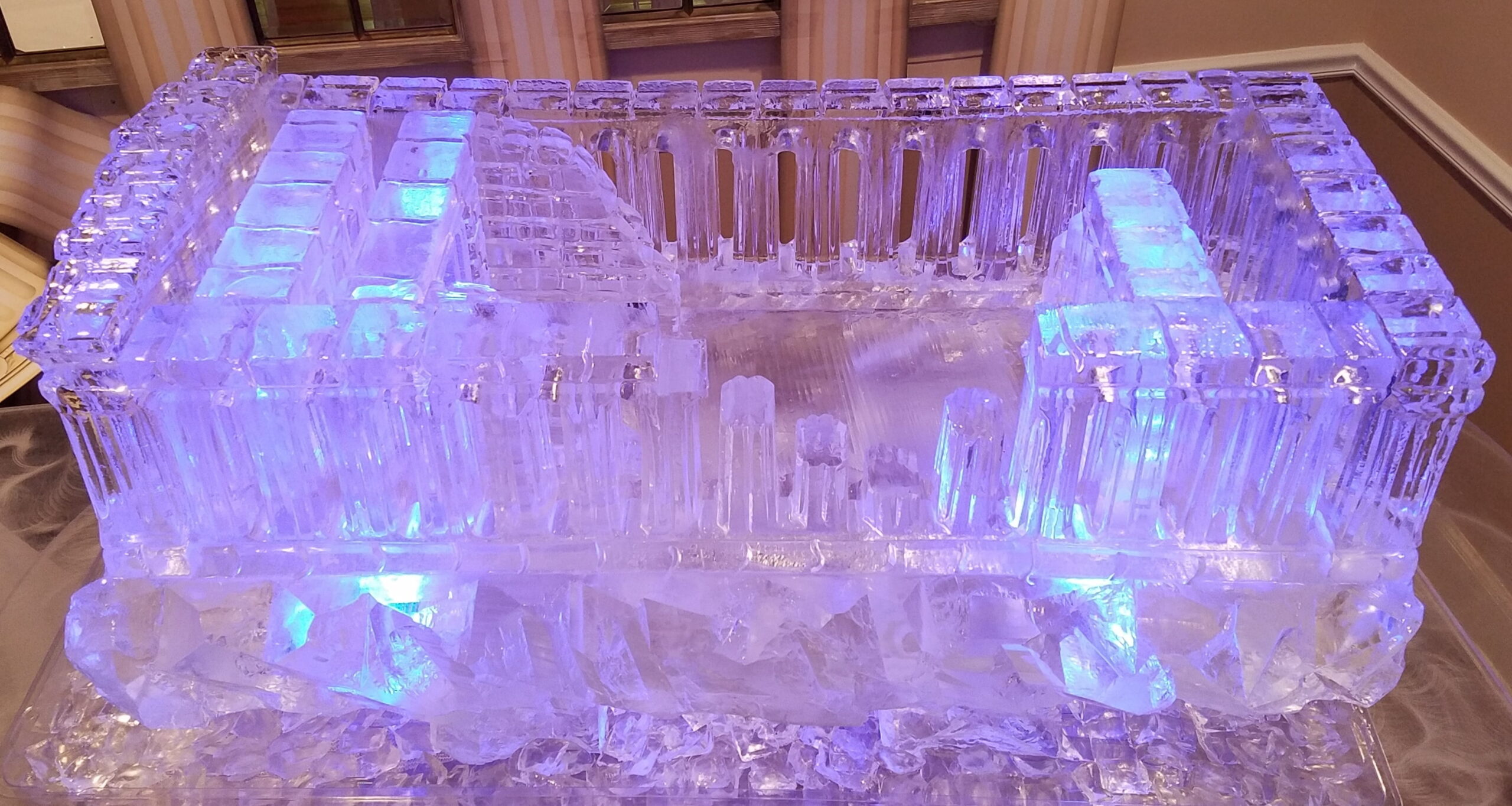 Illuminated square ice bar display
