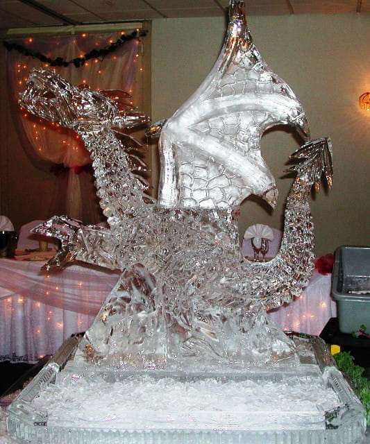 Dragon ice sculpture