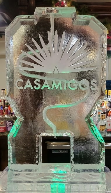 Amore engraved ice sculpture sign