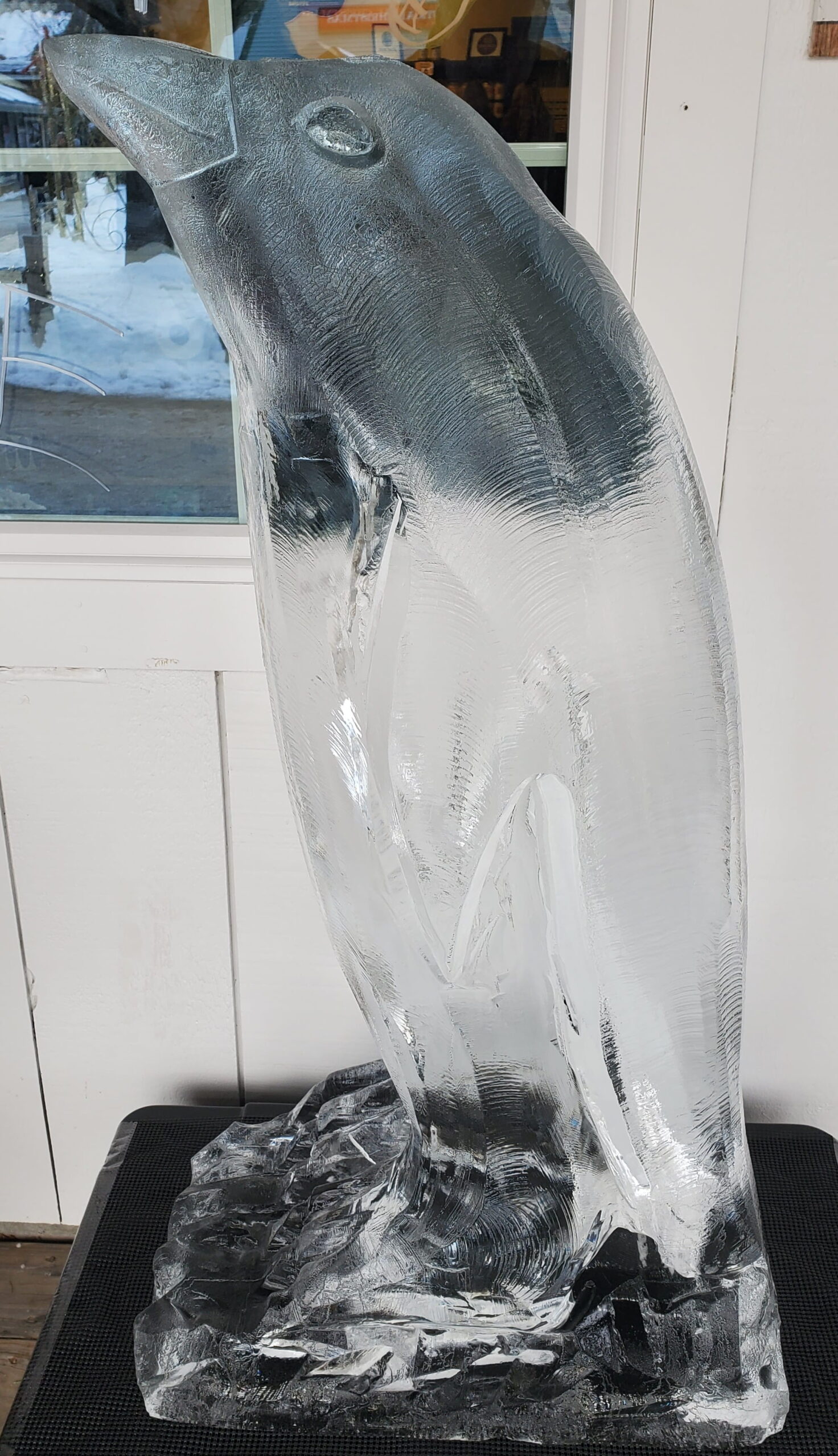 Penguin ice sculpture