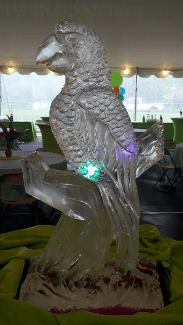 Decorative owl ice sculpture