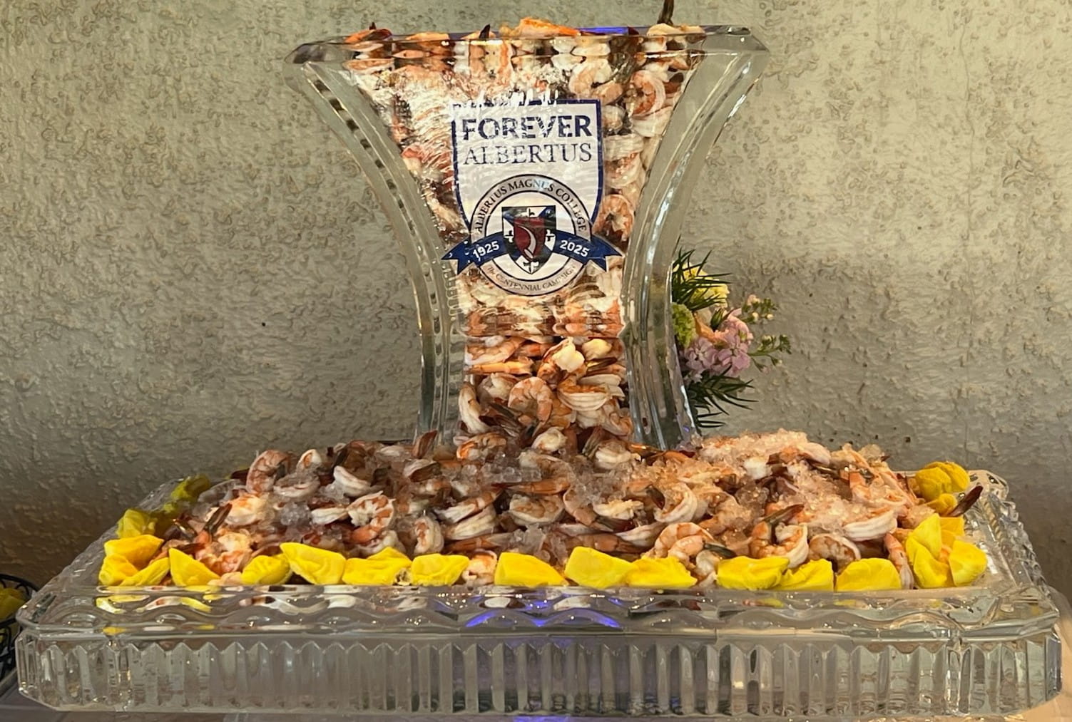Forever Together wedding ice sculpture centerpiece