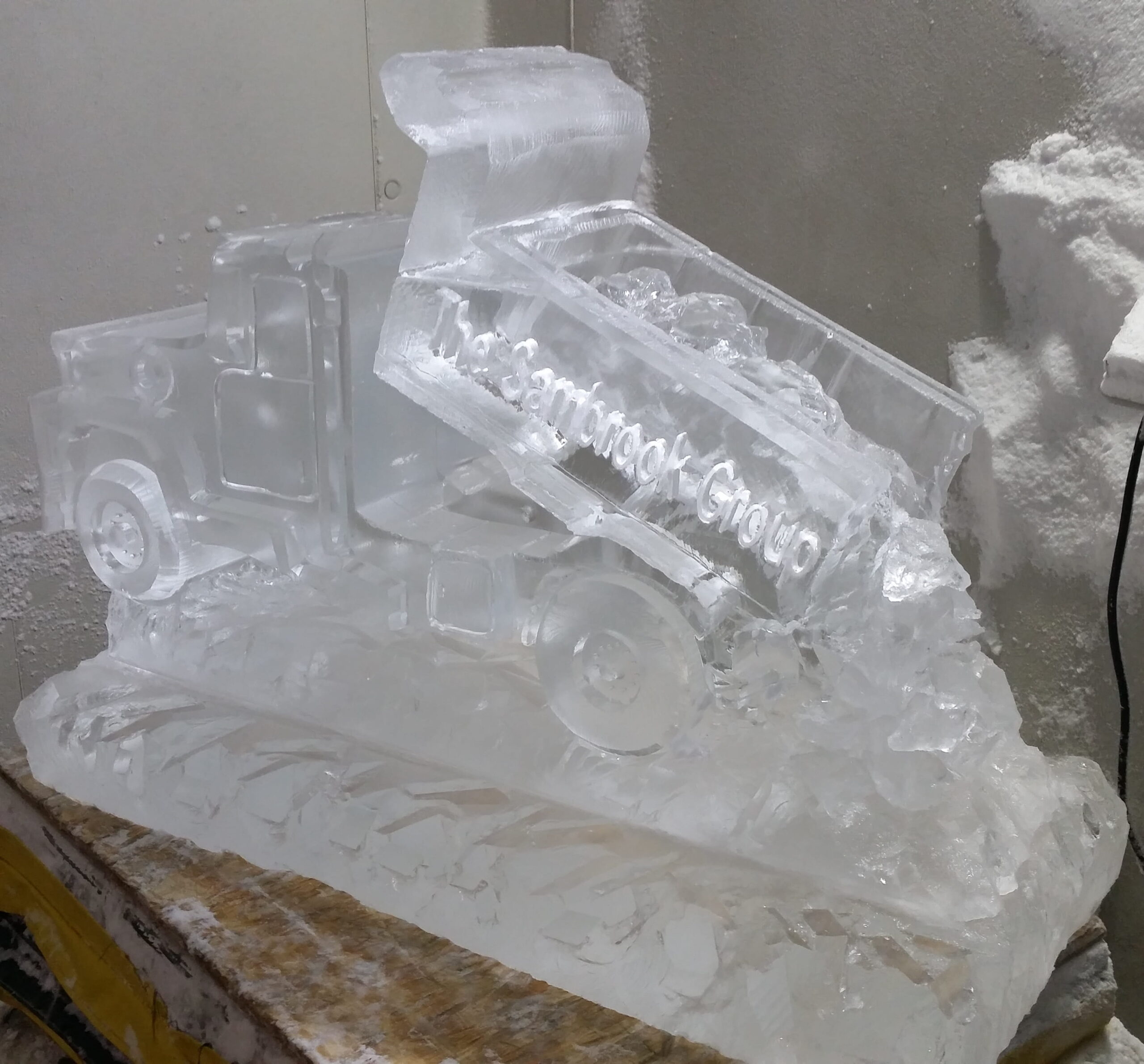 Speedboat ice sculpture centerpiece