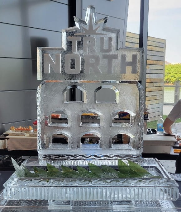 TruNorth logo ice sculpture display
