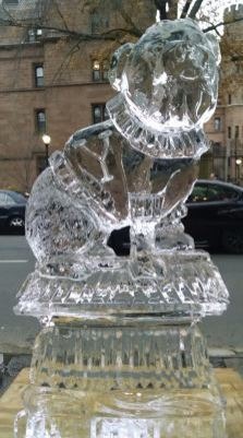 Sitting bear ice sculpture
