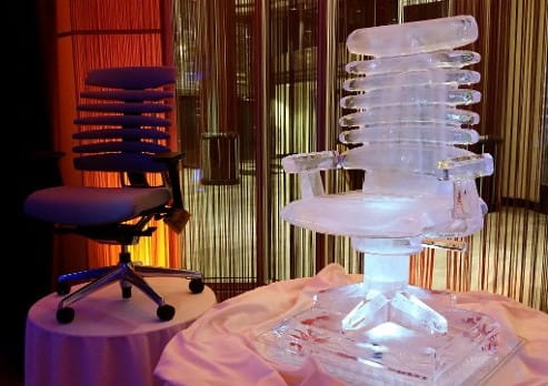Elegant tiered wedding cake ice sculpture