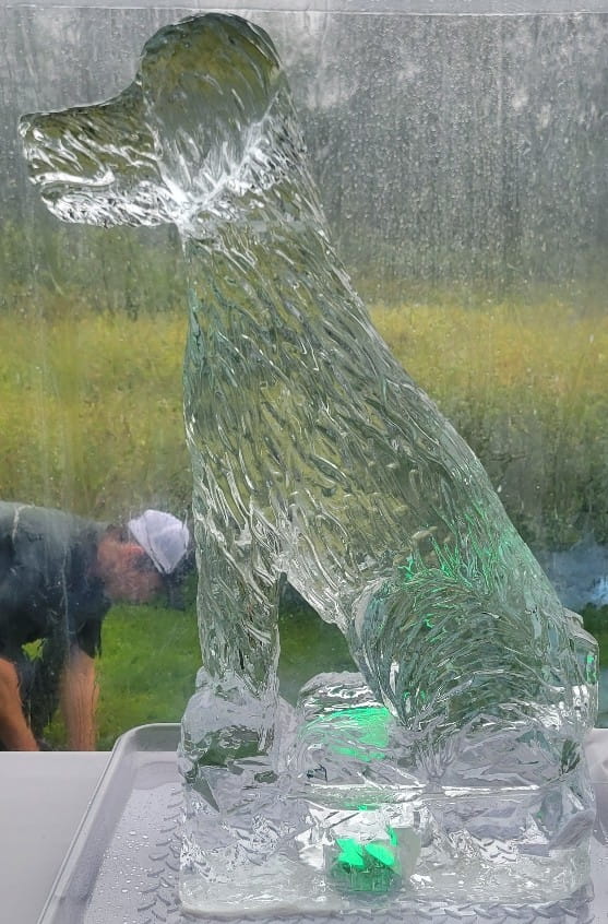 Standing bear ice sculpture