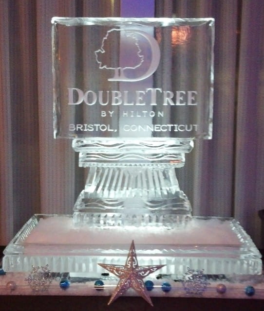 DoubleTree Bristol Connecticut branded ice sculpture