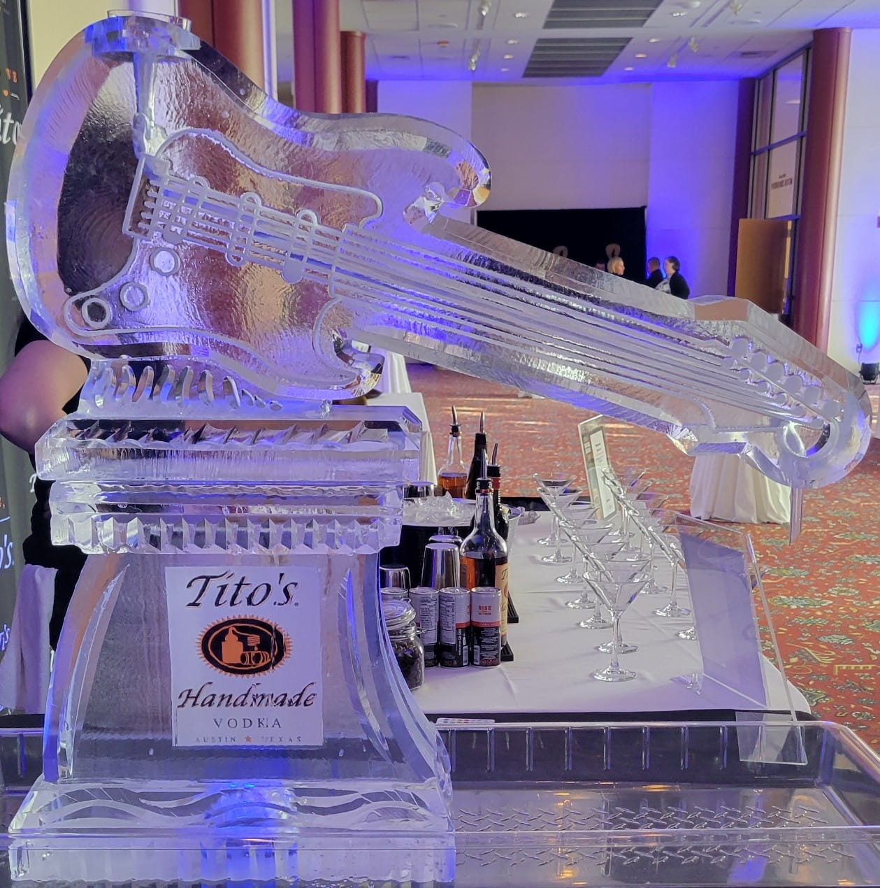 Grand piano ice sculpture centerpiece
