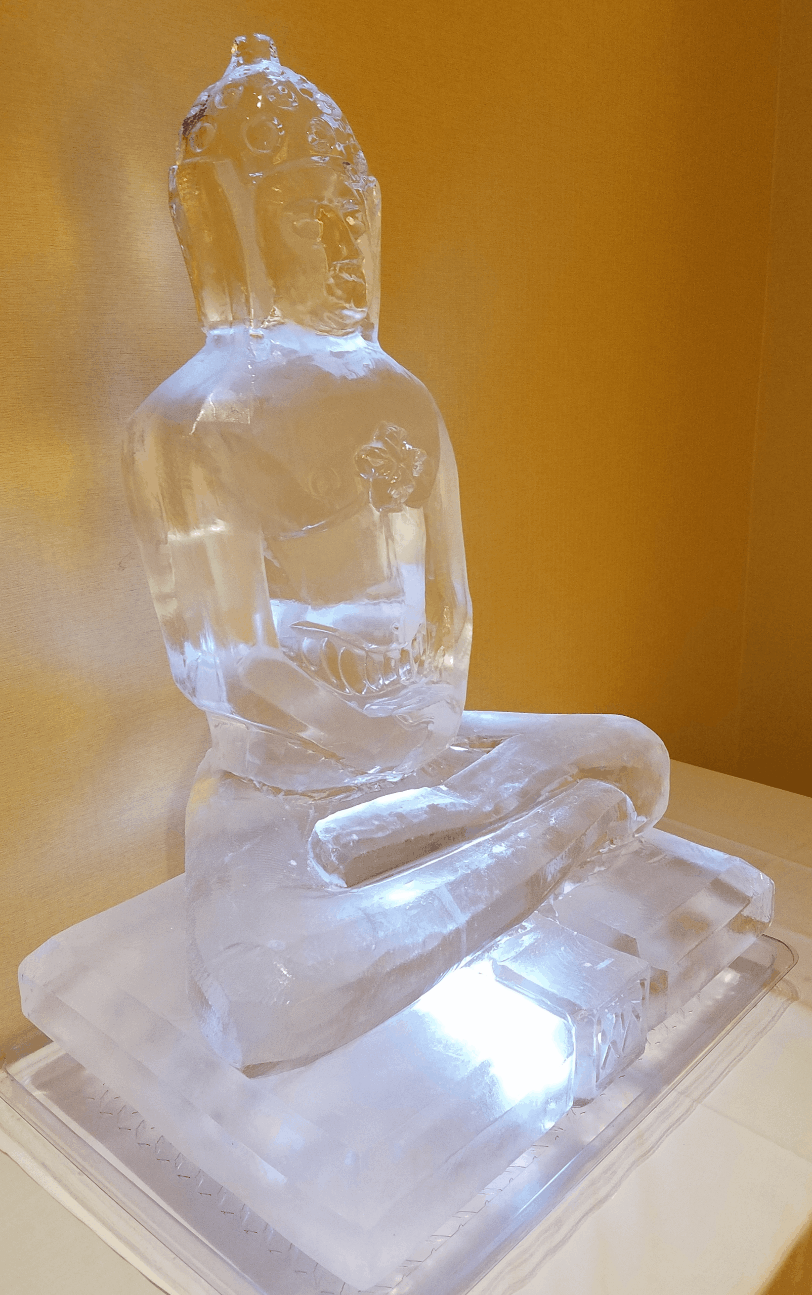 Abstract ice sculpture with rounded modern design