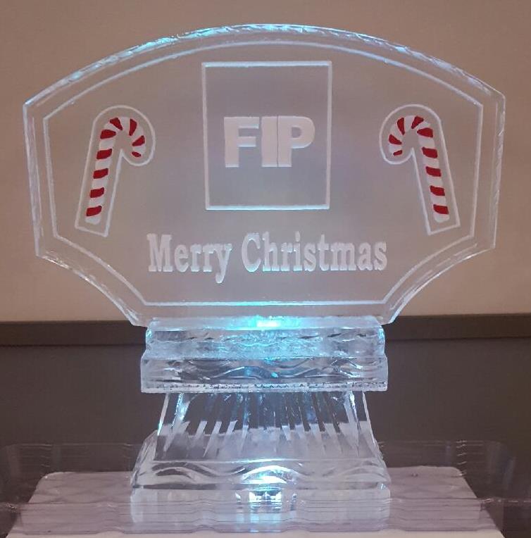 Snowfilled Company Logo with Colored Candy Canes