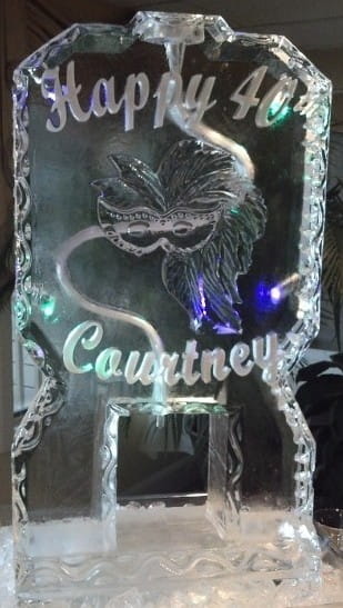 Courtney personalized birthday ice sculpture