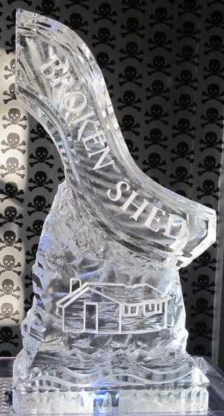 Penn State engraved ice sculpture