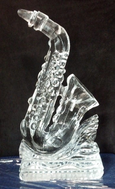 Saxophone ice sculpture centerpiece