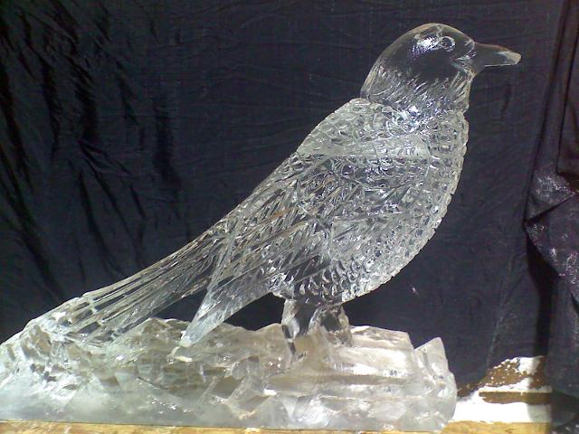 Owl ice sculpture
