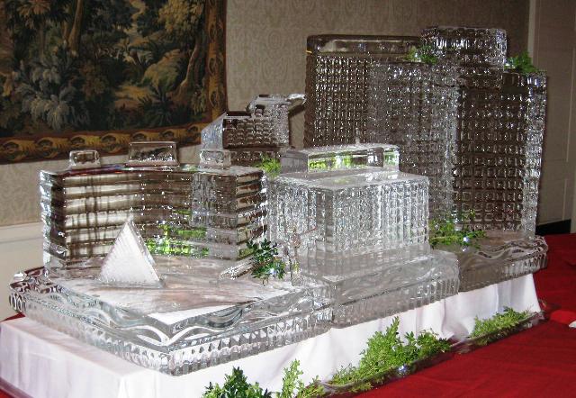 Outdoor ice bar with drink service station