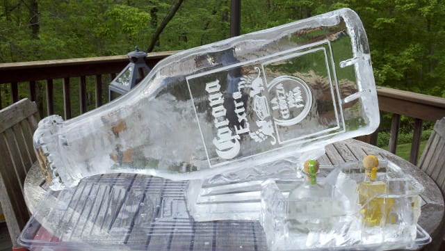 Corona custom engraved ice luge