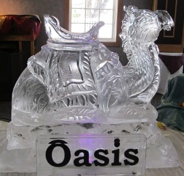 Owl-shaped ice sculpture