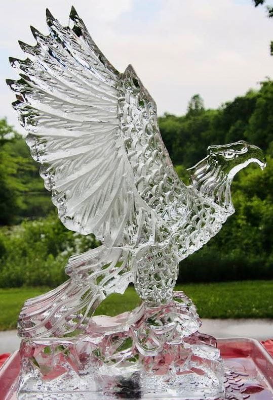 Flying eagle ice sculpture