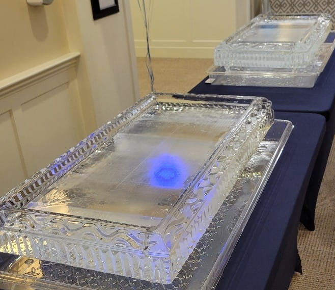 Illuminated rectangular ice bar display