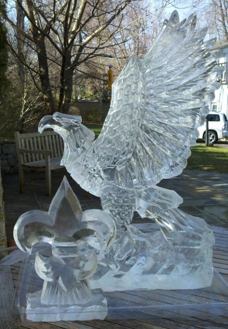 Eagle ice sculpture centerpiece