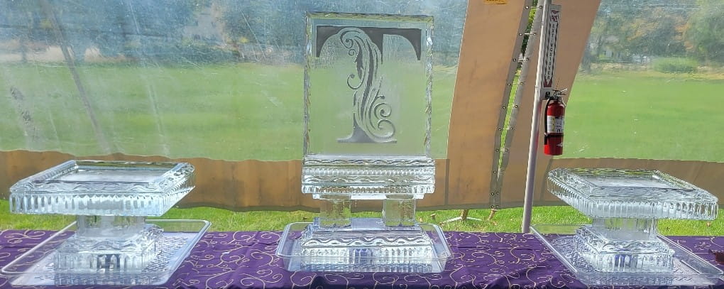 Custom engraved award-style ice sculpture