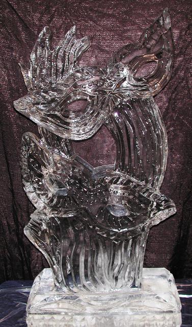 Decorative abstract swirl ice sculpture