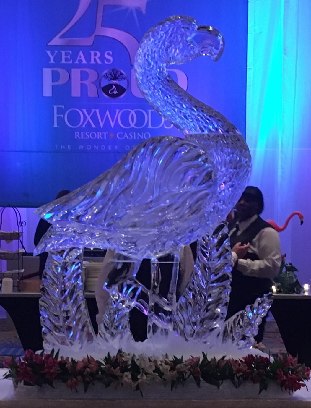 Foxwoods Resort logo ice sculpture